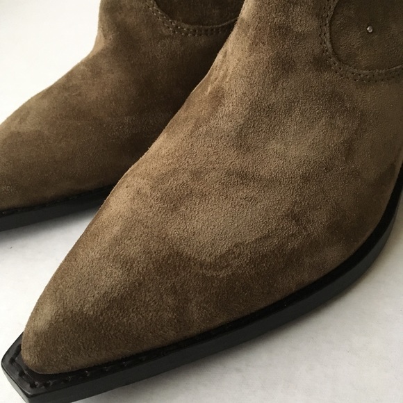 Western boots short boots suede upper studded suede boots designer boots short - Picture 6 of 11